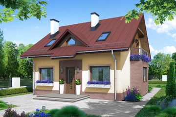  Projekt domu w Montanie (KRN1065) - projekt domu parterowego z poddaszem - Zdjęcie 1