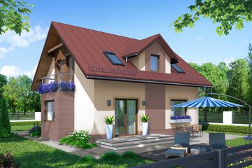  Projekt domu w Montanie (KRN1065) - projekt domu parterowego z poddaszem - Zdjęcie 2