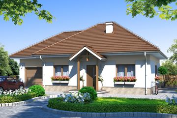  Projekt domu na Alasce 4 (KRN1062) - projekt domu parterowego z poddaszem - Zdjęcie 1