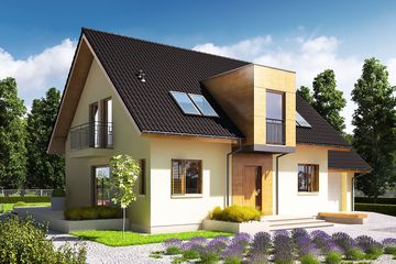  Projekt domu E5 G1 economic (wersja A) (WRC2120) - projekt domu parterowego z poddaszem - Zdjęcie 3