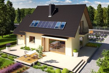  Projekt domu E5 G1 economic (wersja A) (WRC2120) - projekt domu parterowego z poddaszem - Zdjęcie 4