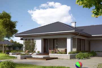  Projekt domu Aksamit 3 (BSA2034) - projekt domu parterowego - Zdjęcie 2