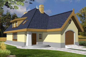  Projekt domu Poziomka energo+ wersja A bez garażu (WRD2284) - projekt domu parterowego z poddaszem - Zdjęcie 1