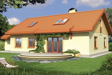  Projekt domu Sielanka 100 MDM wersja A z pojedynczym garażem paliwo stałe (WRD2292) - projekt domu parterowego z poddaszem - Zdjęcie 2