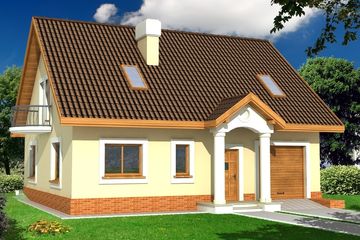  Projekt domu Ewa 2 energo+ wersja A paliwo stałe (WRD2263) - projekt domu parterowego z poddaszem - Zdjęcie 1