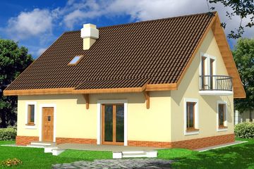  Projekt domu Ewa 2 energo+ wersja A paliwo stałe (WRD2263) - projekt domu parterowego z poddaszem - Zdjęcie 2