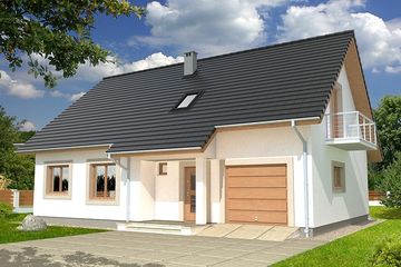  Projekt domu Werbena B E (WRD2203) - projekt domu parterowego z poddaszem - Zdjęcie 1