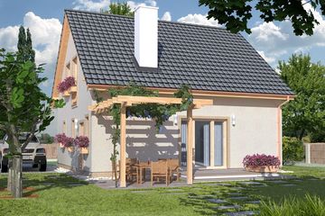  Projekt domu Hiacynt wersja A plus paliwo stałe (WRD2134) - projekt domu parterowego z poddaszem - Zdjęcie 2