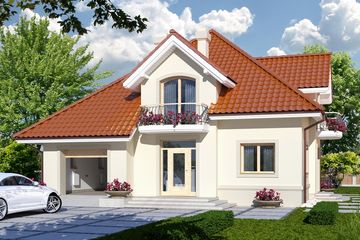  Projekt domu Bronek wersja A - paliwo stałe (WRD2256) - projekt domu parterowego z poddaszem - Zdjęcie 1