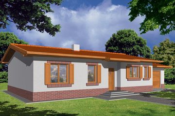  Projekt domu Nina Plus paliwo stałe wersja C poj. garaż i kotłownia (WRD2183) - projekt domu parterowego - Zdjęcie 1