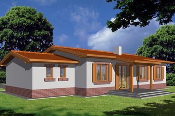  Projekt domu Nina Plus paliwo stałe wersja C poj. garaż i kotłownia (WRD2183) - projekt domu parterowego - Zdjęcie 2