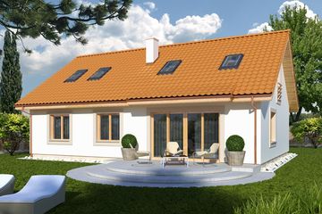  Projekt domu Gienia 2 klasyk wersja B pojedynczy garaż paliwo stałe (WRD2214) - projekt domu parterowego z poddaszem - Zdjęcie 2