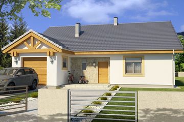  Projekt domu Ambrozja 2 wersja B z poddaszem do adaptacji z pojedynczym garażem paliwo stałe (WRD2245) - projekt domu parterowego z poddaszem - Zdjęcie 1