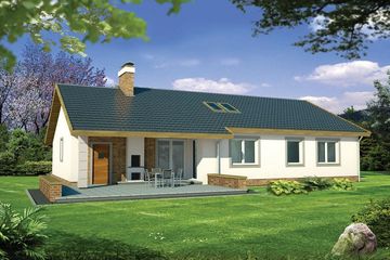  Projekt domu Ivo energo+ wersja A paliwo stałe (WRD2232) - projekt domu parterowego - Zdjęcie 1