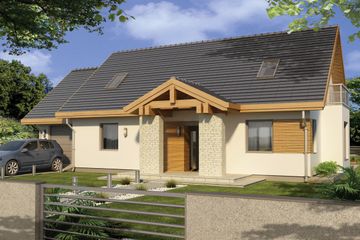  Projekt domu Aston 2 wersja C z poj. gar. i ścianką kolankową paliwo stałe (WRD2149) - projekt domu parterowego z poddaszem - Zdjęcie 1