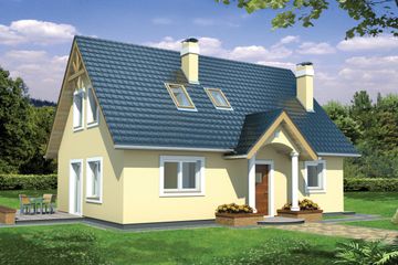  Projekt domu Sosenka 1 energo+ wersja A bez garażu paliwo stałe (WRD2160) - projekt domu parterowego z poddaszem - Zdjęcie 2