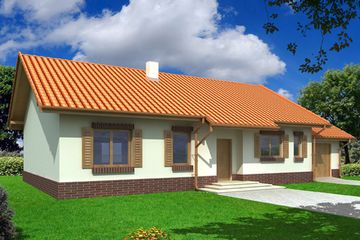  Projekt domu Nina 2 plus wersja C poj. garaż i kotłownia paliwo stałe (WRD2181) - projekt domu parterowego - Zdjęcie 1