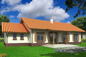  Projekt domu Nina 2 plus wersja C poj. garaż i kotłownia paliwo stałe (WRD2181) - projekt domu parterowego - Zdjęcie 2