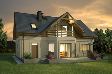  Projekt domu As wersja A paliwo stałe (WRD2252) - projekt domu parterowego z poddaszem - Zdjęcie 1