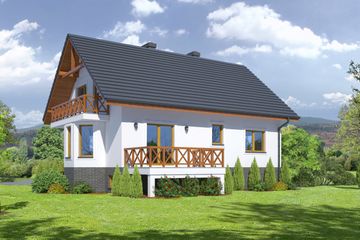  Projekt domu Jaworki 15 (KRP1624) - projekt domu parterowego z poddaszem - Zdjęcie 2