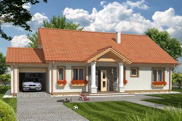  Projekt domu Anita Dworek wersja B z podwójnym gar. paliwo stałe (WRD2251) - projekt domu parterowego z poddaszem - Zdjęcie 2