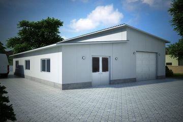  Projekt garażu G128 - Budynek garażowo - gospodarczy (PRA1212) - projekt garażu parterowego - Zdjęcie 1