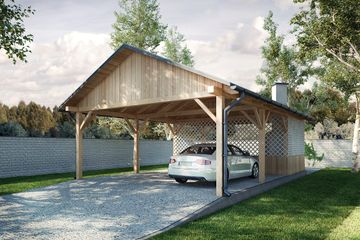 Projekt wiaty garażowej G170 - Wiata drewniana (PRA1235) - projekt wiaty parterowego - Zdjęcie 1