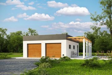  Projekt garażu G178 - Budynek garażowy (PRA1236) - projekt garażu parterowego - Zdjęcie 1