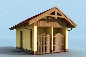  Projekt budynku gospodarczego G180 szkielet drewniany budynek gospodarczy (SLN2238) - projekt budynku parterowego - Zdjęcie 2