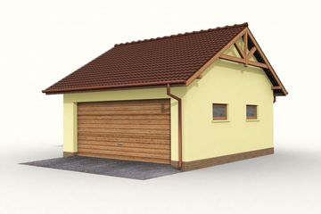  Projekt budynku gospodarczego G30 szkielet drewniany budynek gospodarczy (SLN2241) - projekt budynku parterowego - Zdjęcie 4