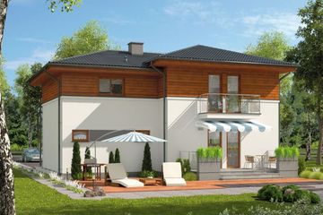 Projekt domu Palanka 2 - z pełnym piętrem dom o powierzchni 137,45 m², dach kopertowy - ujęcie 2