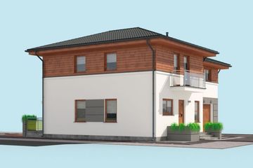 Projekt domu Palanka 2 - z pełnym piętrem dom o powierzchni 137,45 m², dach kopertowy - ujęcie 3