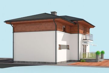 Projekt domu Palanka 2 - z pełnym piętrem dom o powierzchni 137,45 m², dach kopertowy - ujęcie 4