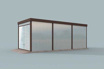  Projekt garażu GB42 Garaż blaszany jednostanowiskowy z pomieszczeniem gospodarczym (SLN2249) - projekt garażu parterowego - Zdjęcie 2