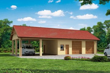  Projekt garażu G209 Szkielet drewniany (SLN2255) - projekt garażu parterowego - Zdjęcie 1