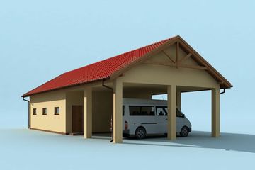  Projekt garażu G209 Szkielet drewniany (SLN2255) - projekt garażu parterowego - Zdjęcie 3