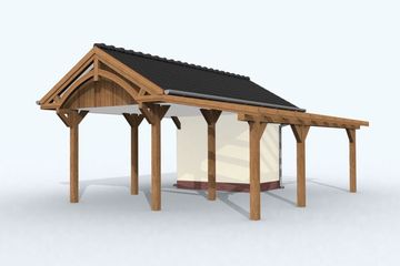  Projekt budynku gospodarczego G67 szkielet drewniany budynek gospodarczy (SLN2248) - projekt budynku parterowego - Zdjęcie 3