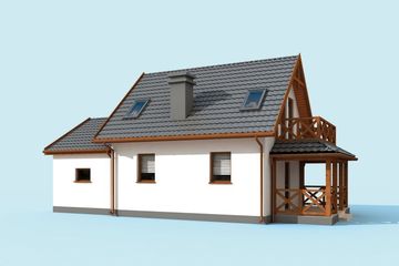  Projekt domu letniskowego Orlean 5 dom letniskowy z poddaszem (SLN2264) - projekt domu letniskowego parterowego z poddaszem - Zdjęcie 4