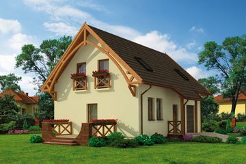  Projekt domu Katania szkielet drewniany (SLN2266) - projekt domu parterowego z poddaszem - Zdjęcie 2