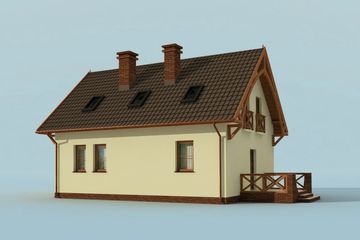  Projekt domu Katania szkielet drewniany (SLN2266) - projekt domu parterowego z poddaszem - Zdjęcie 3