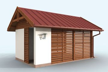  Projekt wiaty garażowej W1 Wiata garażowa jednostanowiskowa (SLN2269) - projekt wiaty parterowego - Zdjęcie 4