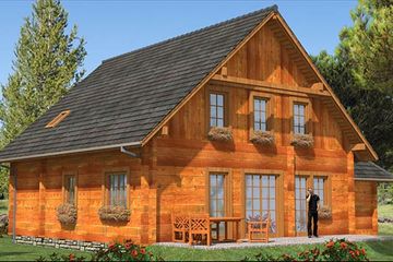 Projekt domu L-78 Dom lisia - z bali - parterowy z poddaszem dom o powierzchni 164,80 m², dach wielospadowy - ujęcie 4