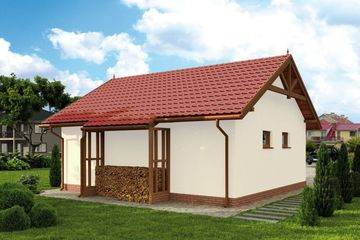  Projekt garażu G68 szkielet drewniany (SLN2259) - projekt garażu parterowego - Zdjęcie 1