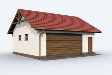  Projekt garażu G68 szkielet drewniany (SLN2259) - projekt garażu parterowego - Zdjęcie 2