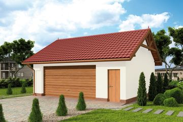  Projekt garażu G68 szkielet drewniany (SLN2259) - projekt garażu parterowego - Zdjęcie 3