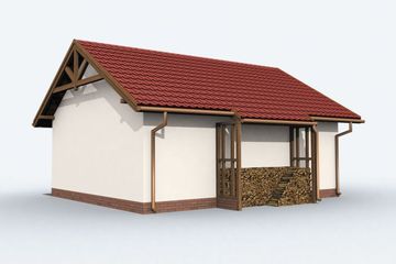  Projekt garażu G68 szkielet drewniany (SLN2259) - projekt garażu parterowego - Zdjęcie 4