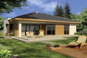  Projekt domu Alabama wersja D z podwójnym garażem paliwo stałe (WRD2318) - projekt domu parterowego - Zdjęcie 2