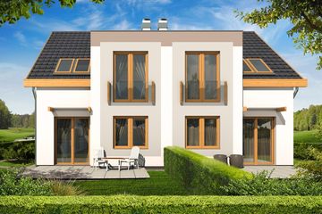  Projekt domu Emilia - bliźniak pl+p (WRD2330) - projekt domu parterowego z poddaszem - Zdjęcie 2