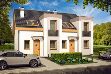  Projekt domu Emilia - bliźniak LP (WRD2329) - projekt domu parterowego z poddaszem - Zdjęcie 3