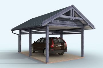  Projekt wiaty garażowej W3 Wiata garażowa jednostanowiskowa (SLN2312) - projekt wiaty parterowego - Zdjęcie 3